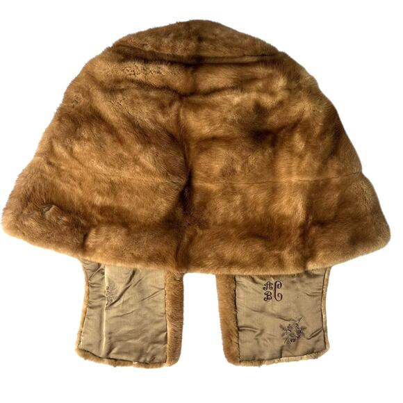 Vintage David Adler Chicago Mink Fur Stole Wrap Shawl Brown - Picture 4 of 8